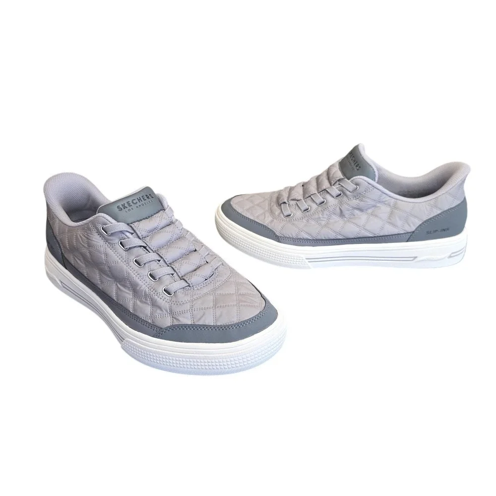 Skechers Slip-ins Shoes Mens Size 9.5 Gray Quilted Slip On Comfort SN 183227